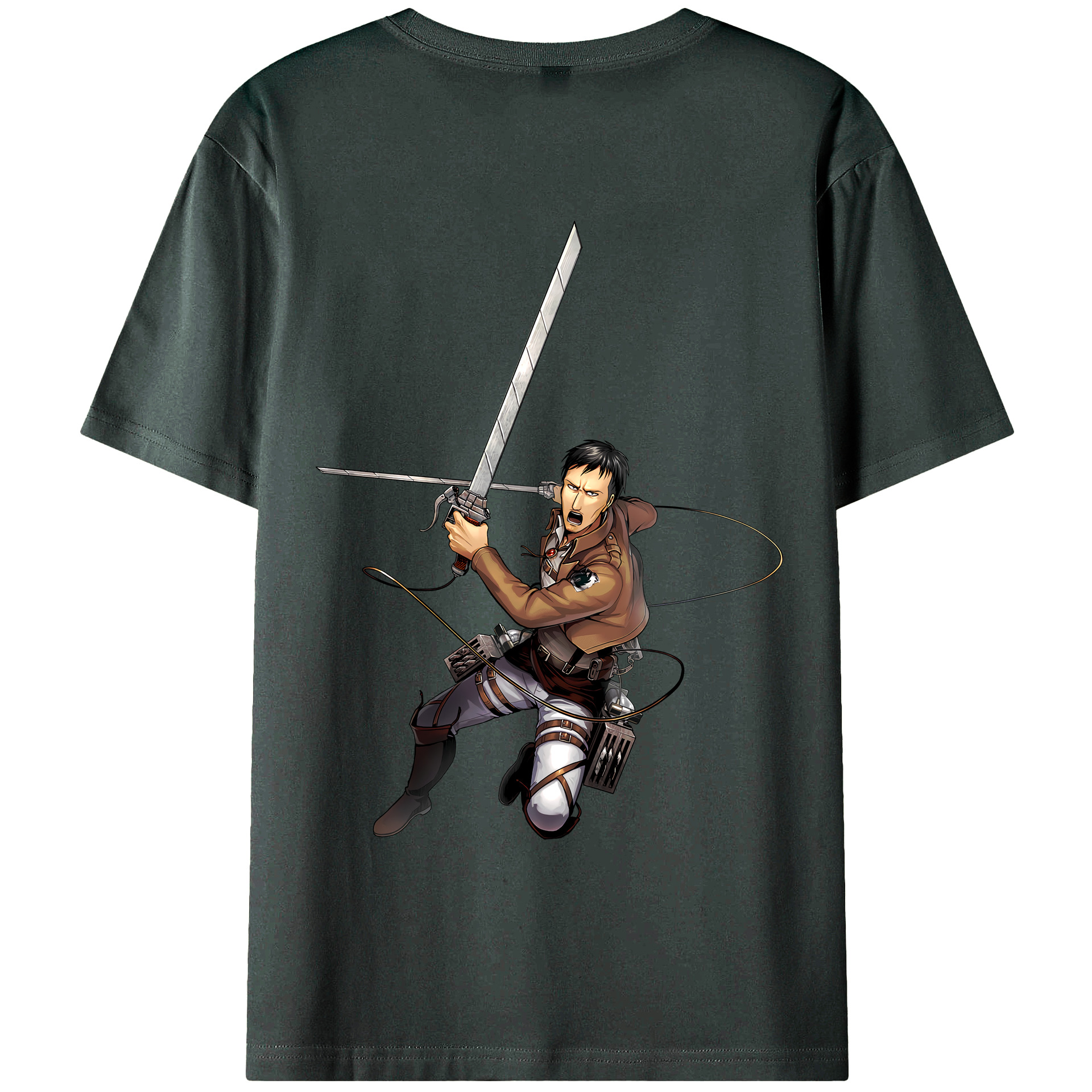 （画像用） 進撃の巨人 Attack on Titan 綿100％ メンズ半袖Tシャツ（バックプリント） 通気性